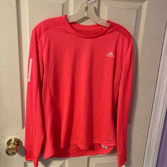 adidas Tops - Women Adidas Running Aeroready Athletic Top Size Large Pink